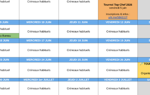 Calendrier de l'ASBAD 87